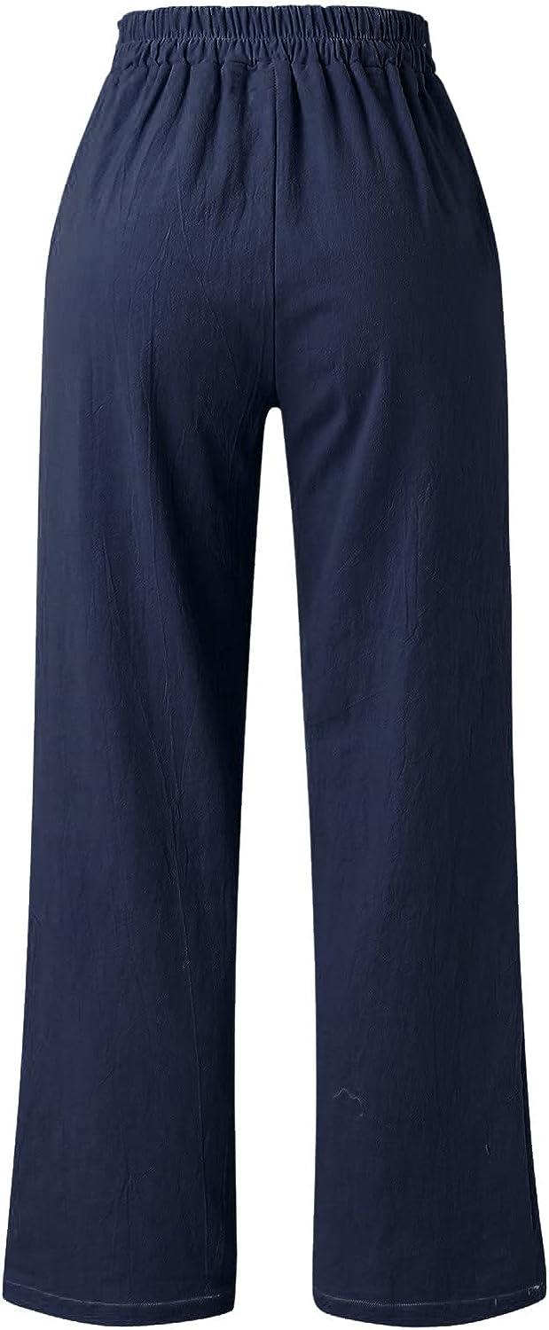 Women's Wide Leg Casual Loose Yoga Sweatpants (D-Navy Blue,XXL) :  : Clothing, Shoes & Accessories