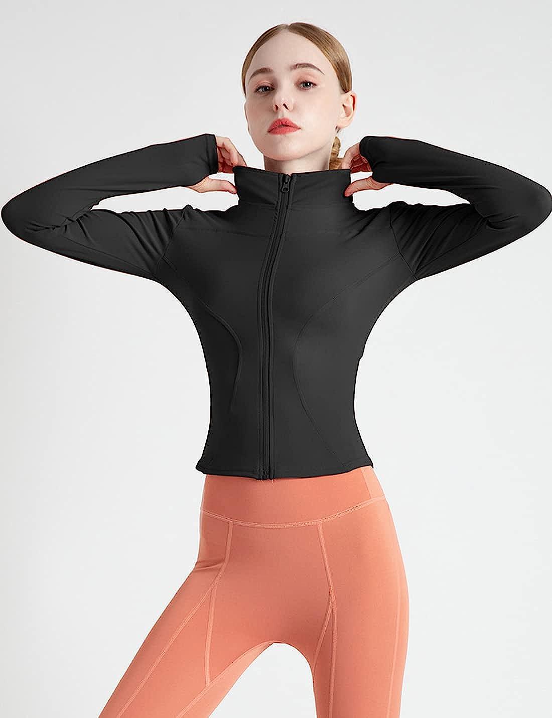 LUYAA Women's Workout Jacket Lightweight Zip Up Yoga Jacket Cropped  Athletic Slim Fit Tops : : Clothing, Shoes & Accessories