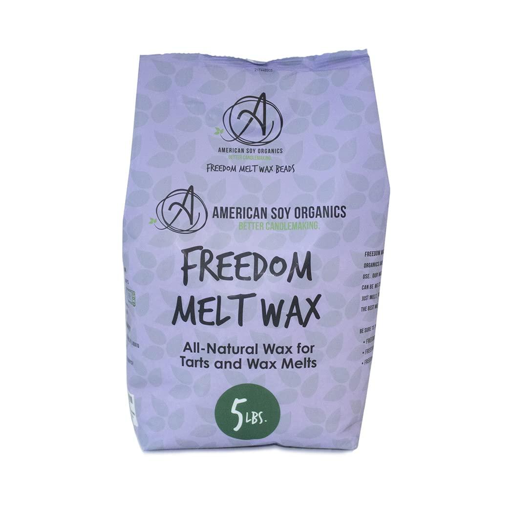 American Soy Organics- Freedom So Wax Beads for Melt Making Microwavable  Soy Wax Beads Premium Soy Melt Making Supplies (5-Pound Bag)