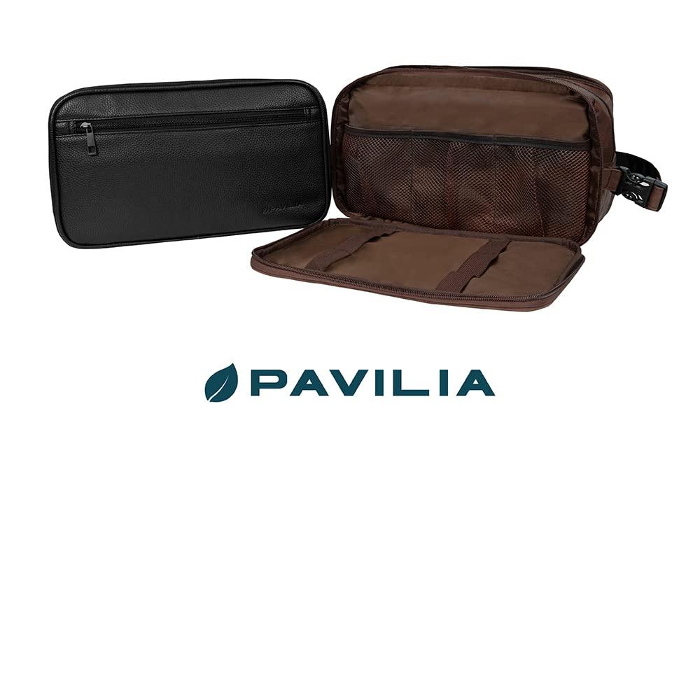 PAVILIA Toiletry Bag for Men, Travel Essentials Shaving Dopp Kit