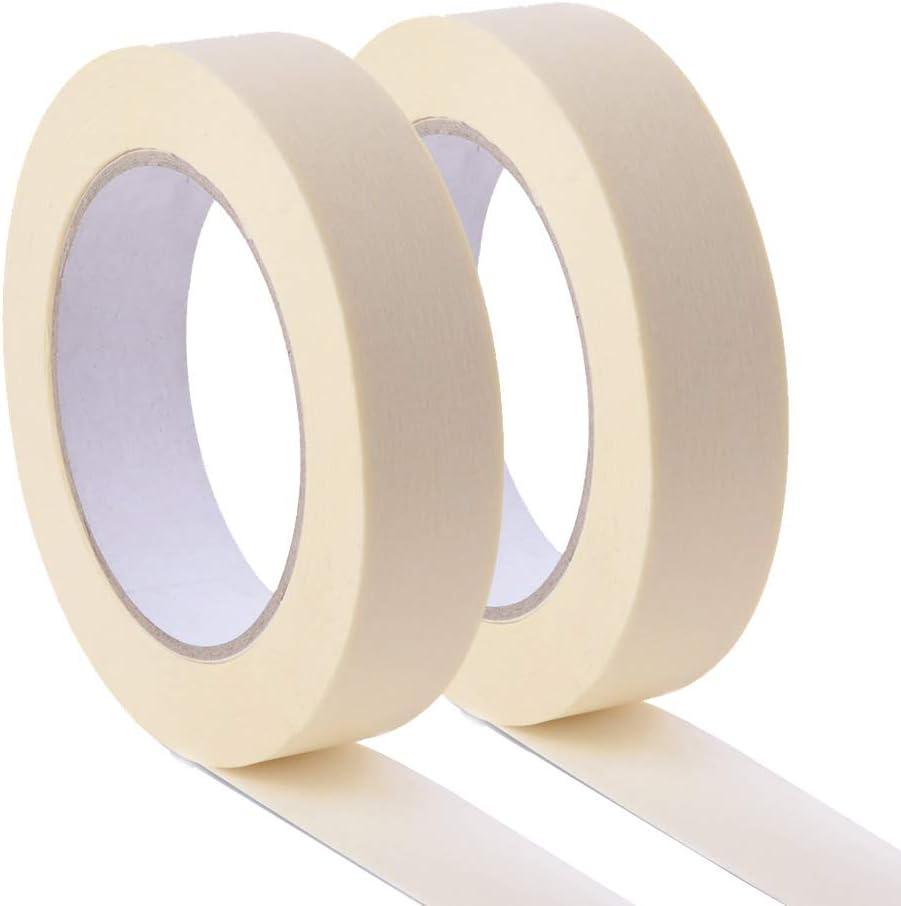 White Masking Tape 3 Pack General Purpose Beige Painter's Tape 0.7inch x  60yard 180 Yard In Total For Painting Labeling Packing Craft Art etc.