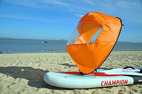 AUNAZZ/Downwind Wind Sail Kit 42 inches Kayak Canoe Accessories, Easy Setup  & Deploys Quickly, Compact & Portable Orange