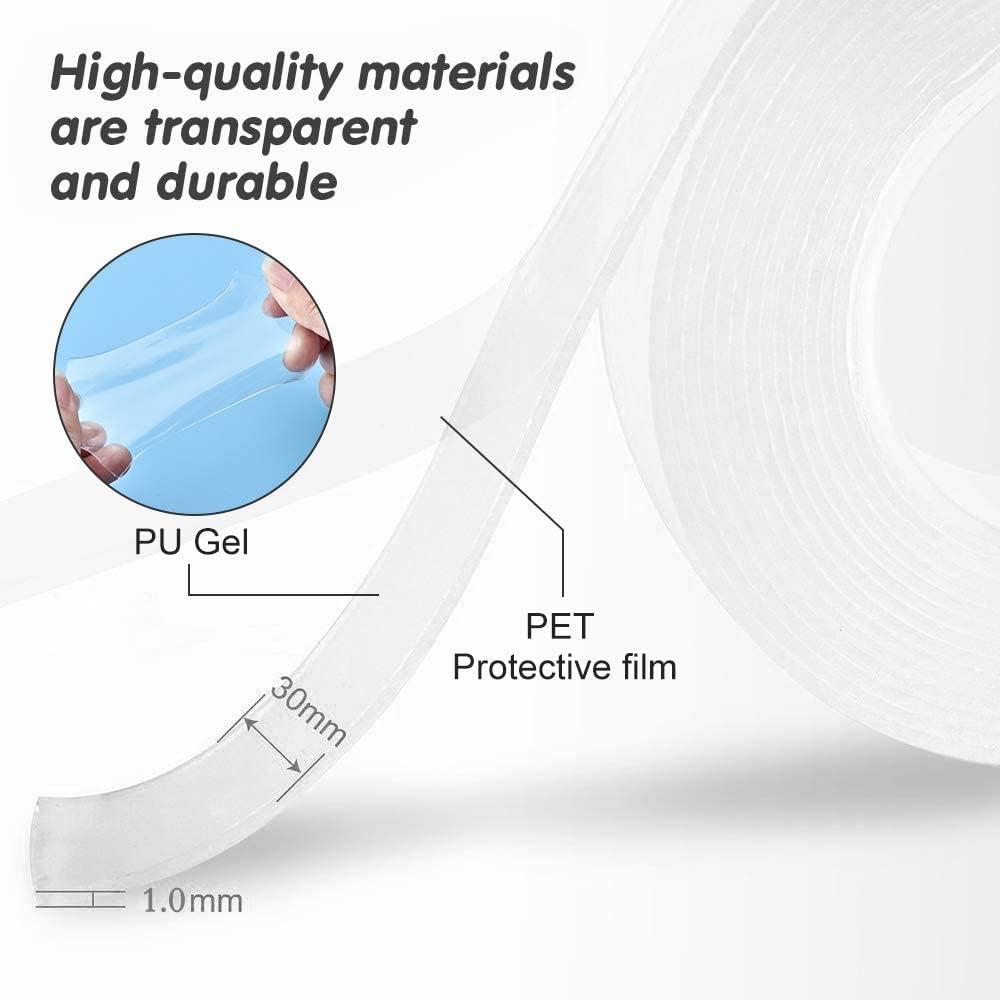 Removable and Washable Transparent Gel Tape - 5m Length, 1mm Thick