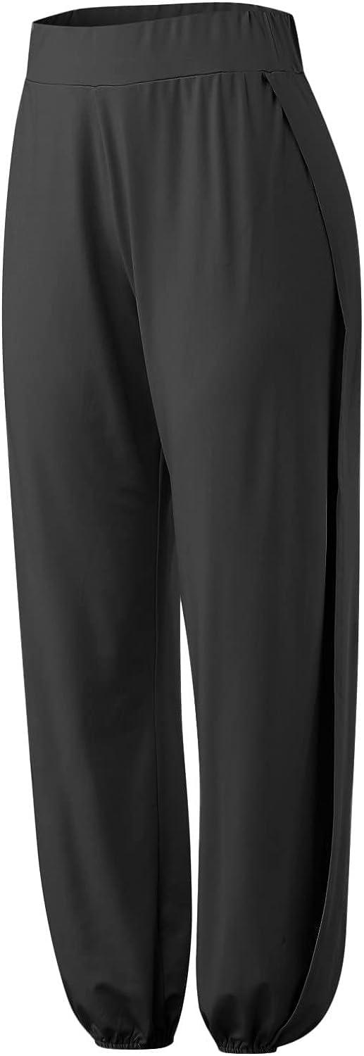 Women's Low crotch Loose Boho Yoga Harem Pants (Outland Wayfarer Grey-Black)