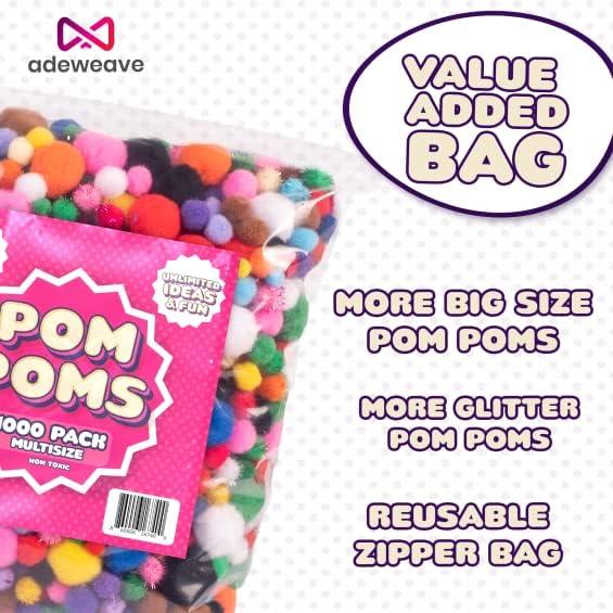 Assorted Bulk Pompoms, Random Poms, Box Of Pom Yarn Bulk Craft