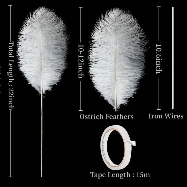 12 MINI Ostrich Feather Centerpiece Kits 