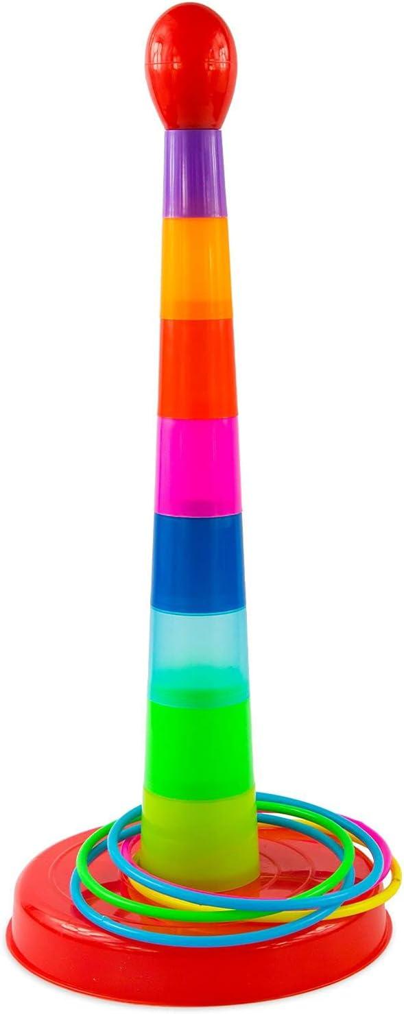Rings Toss Throwing Gamecarnival Ring Rack Practice Circle Colored Cane Kids Training Agility Games Toddler Colorful, Size: 13.2×12×0.7cm