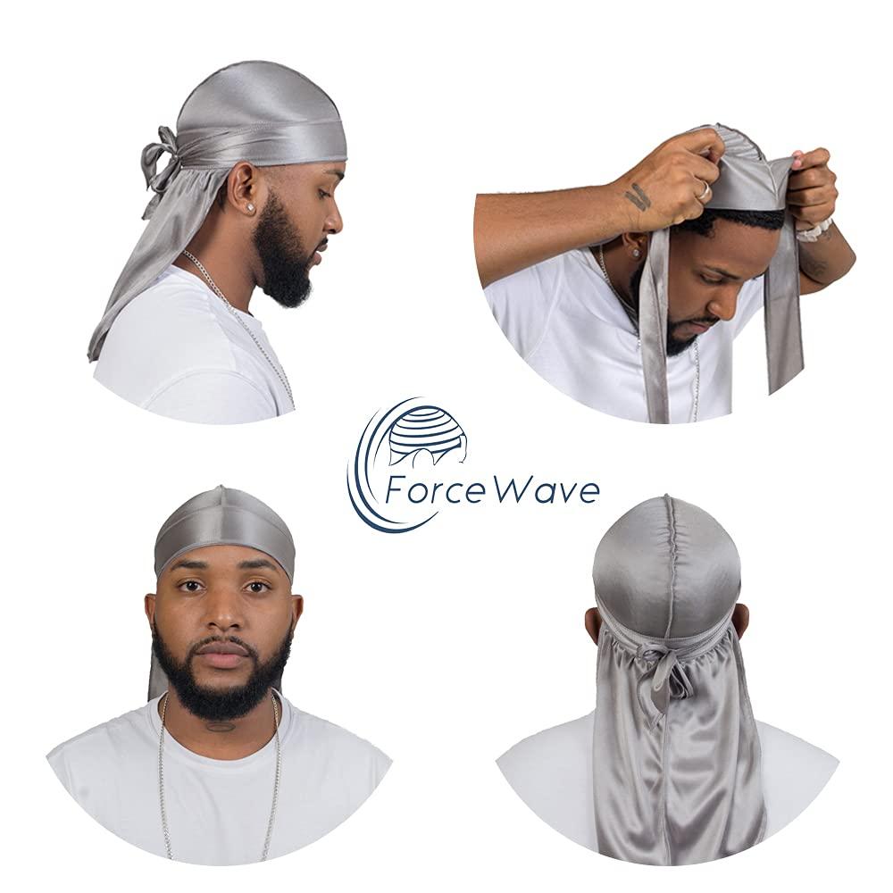 ForceWave Silky Durag for Men Wave Cap Satin Dorag for Men Women 360 Wave