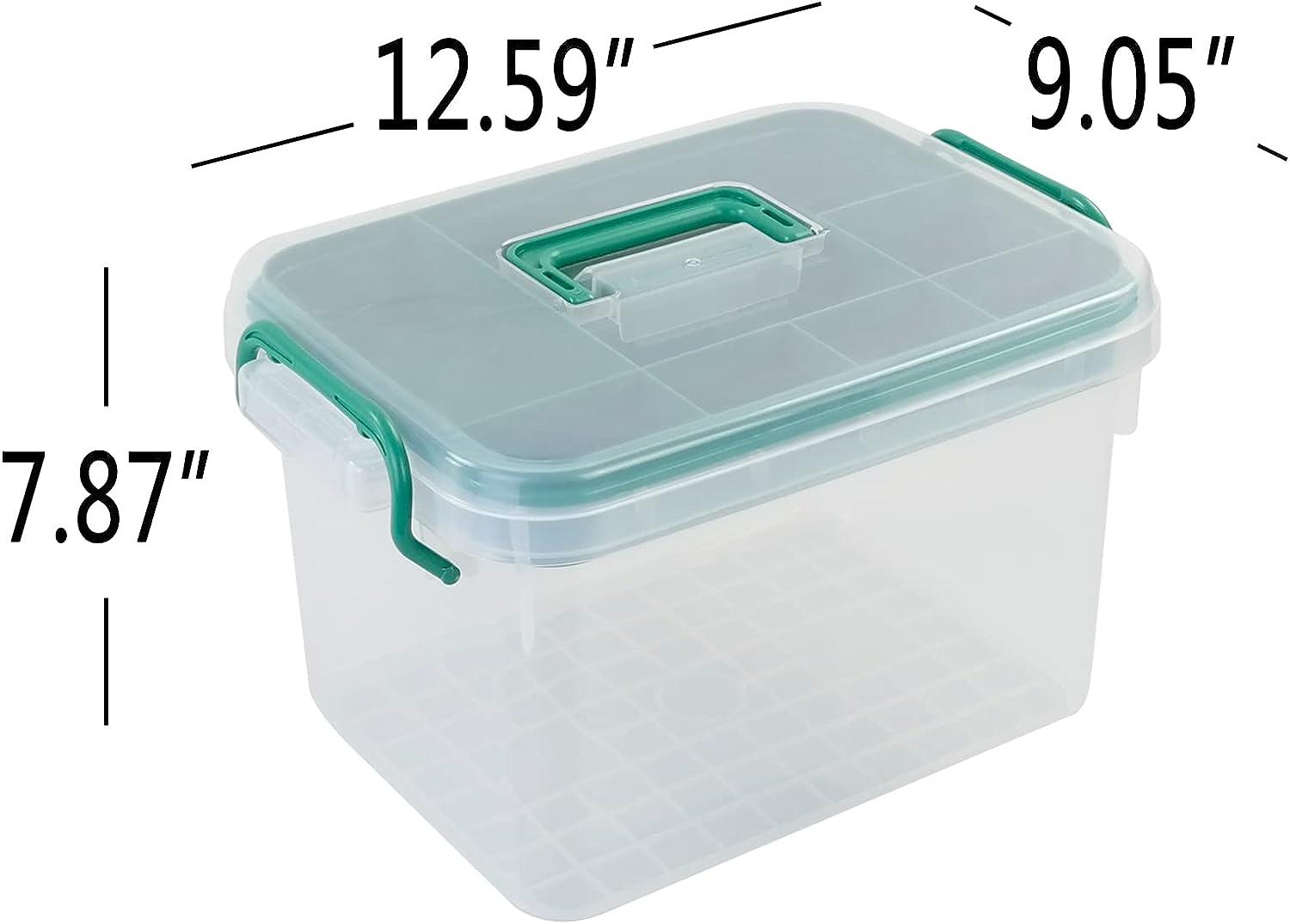 Idomy Plastic Lockable Medication Box Family First Aid Box Medicine Lock Organizer Clear