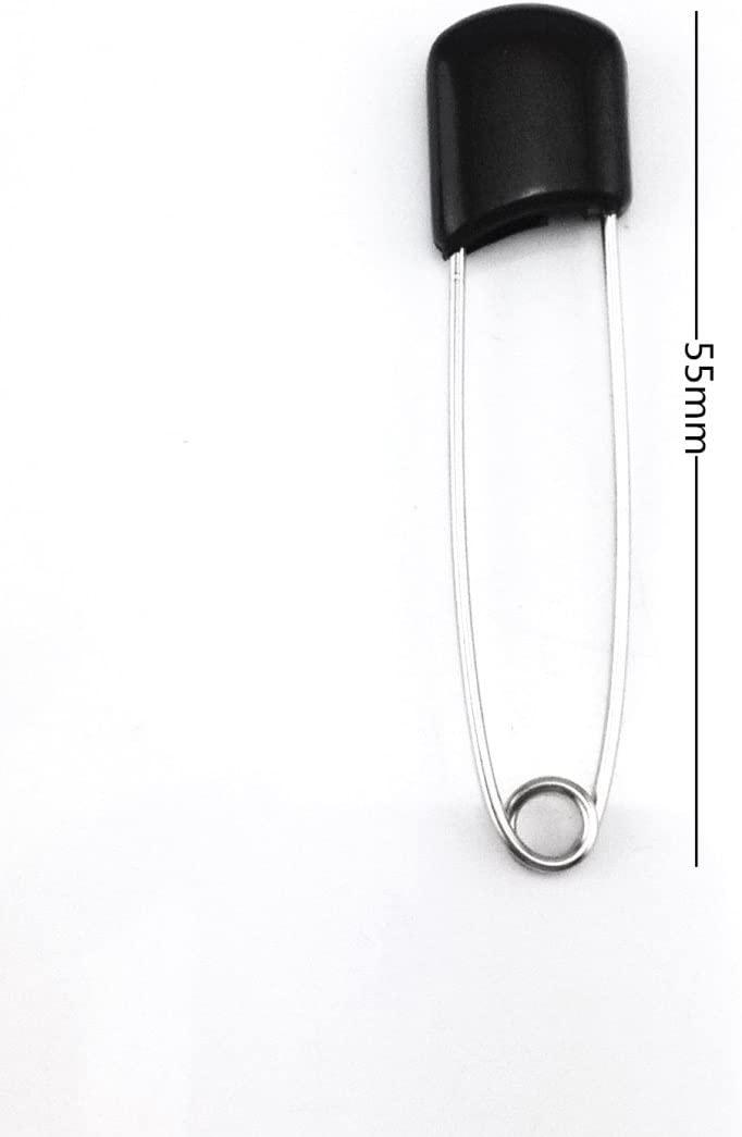 yueton 50pcs Black Plastic Head Baby Safety Pins Safety Locking