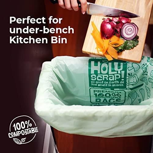 Holy Scrap! Compostable Trash Bags 13 Gallon Large Kitchen - 50 Pack  Garbage Bags for Kitchen, Bathroom, Yard Waste - Eco Friendly Compostable  Trash