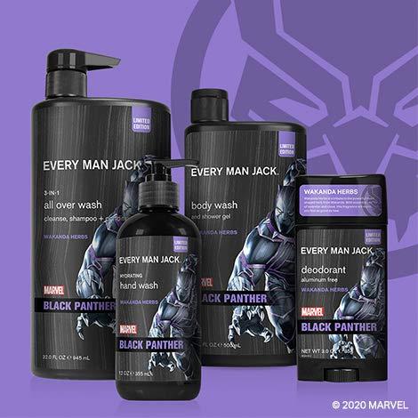 Every Man Jack Body Wash - Marvel Black Panther, 16.9-fl oz Twin Pack - 2  Bottles Included