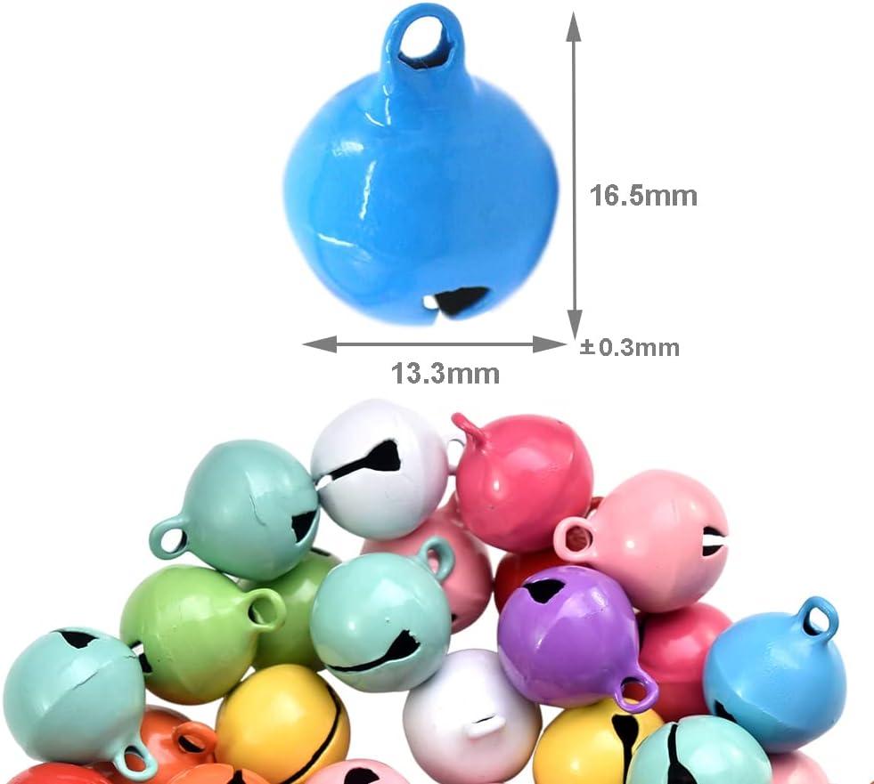 JustYit 80piece 17mm Colorful Metal Bells Christmas Diy Crafts Bells  Christmas Jingle Bells Small Bells for Crafting,Jewelry Making, Cat Dog  Collar