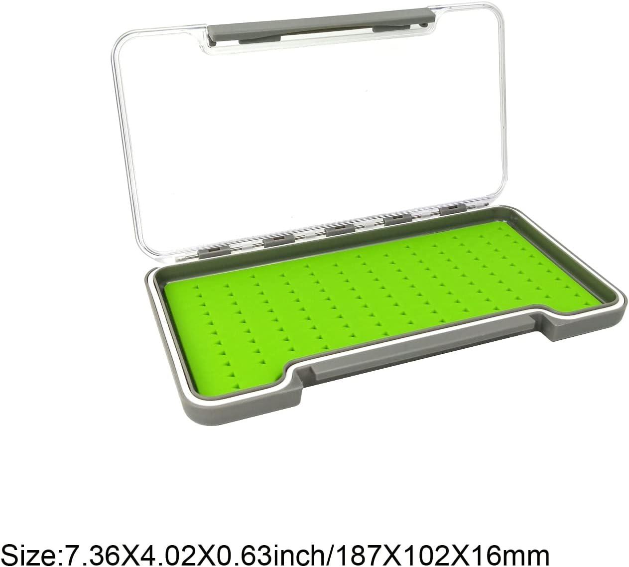 3 PC Fly Fishing Box Silicone Super Slim Waterproof Fly Fishing Tackle  Trays Box Best Pocket Storage 7.36X4.02X0.63