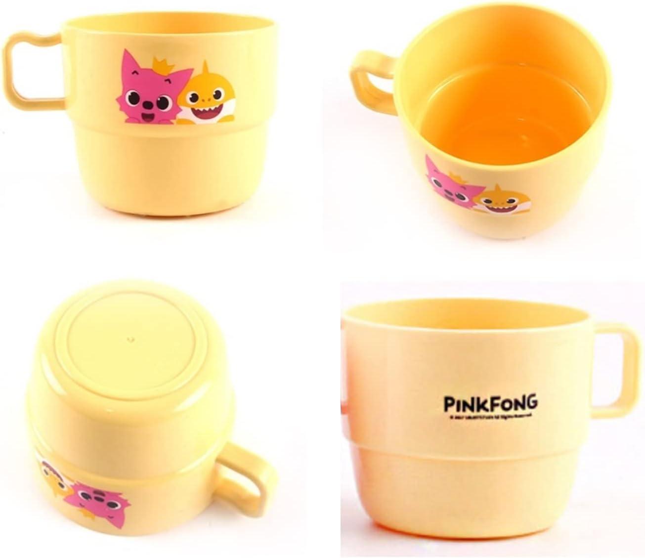 Baby Shark Cup with Handle-3P Family Plastic Cups (230 ml) and Toothbrush  2P with Cute Figures (3 to 6 Years Old)