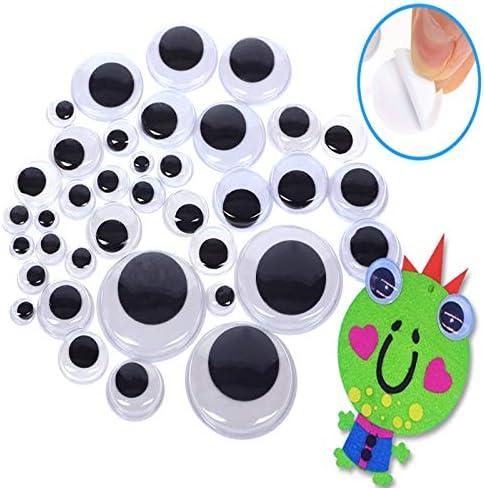 Vivixin Googly Eyes Self Adhesive 150pcs, Black Plastic Wiggle Googly Eyes for Crafts, Wiggle Googly Eyes, Large Googly Eyes Sticker for DIY (25mm)