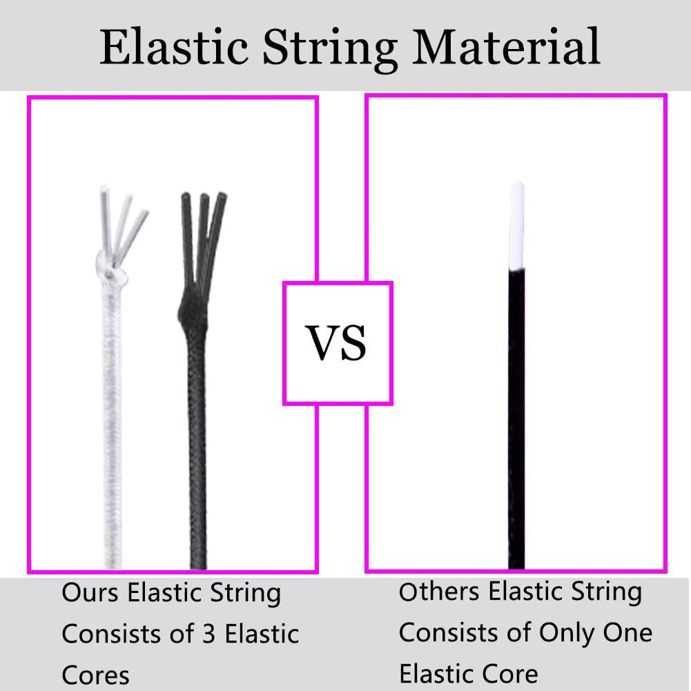 Elastic String for Bracelets, 2 Rolls 1 mm Sturdy Stretchy Elastic Cord for Jewelry  Making, Necklaces, Beading Black+White