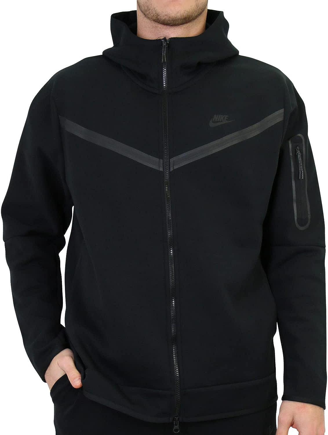 Nike Tech Fleece Full-Zip Hoodie - Men's Medium Black/Black
