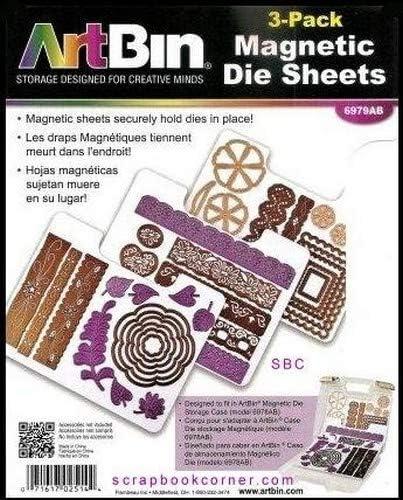 ArtBin 6979AB Magnetic Die Sheet Set 3-Pack, Die Organizers, Magnetic  Organizer Sheets, 3 Sheets, White 3 Sheets