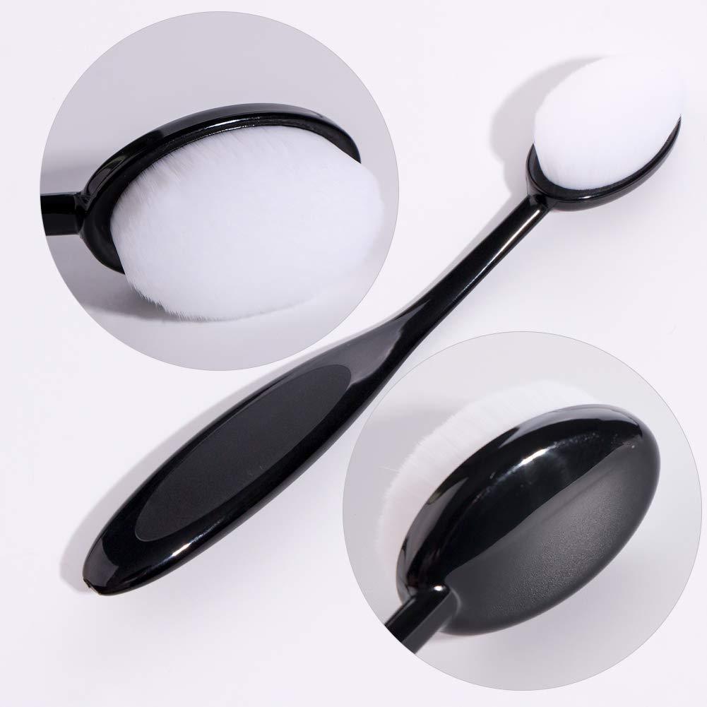 5 Pack Craft Ink Blending Brushes Set Tool Oval Makeup Brushes Blender  Brush for Card Making（Size 4, 0.8 Brush Head, Black） 