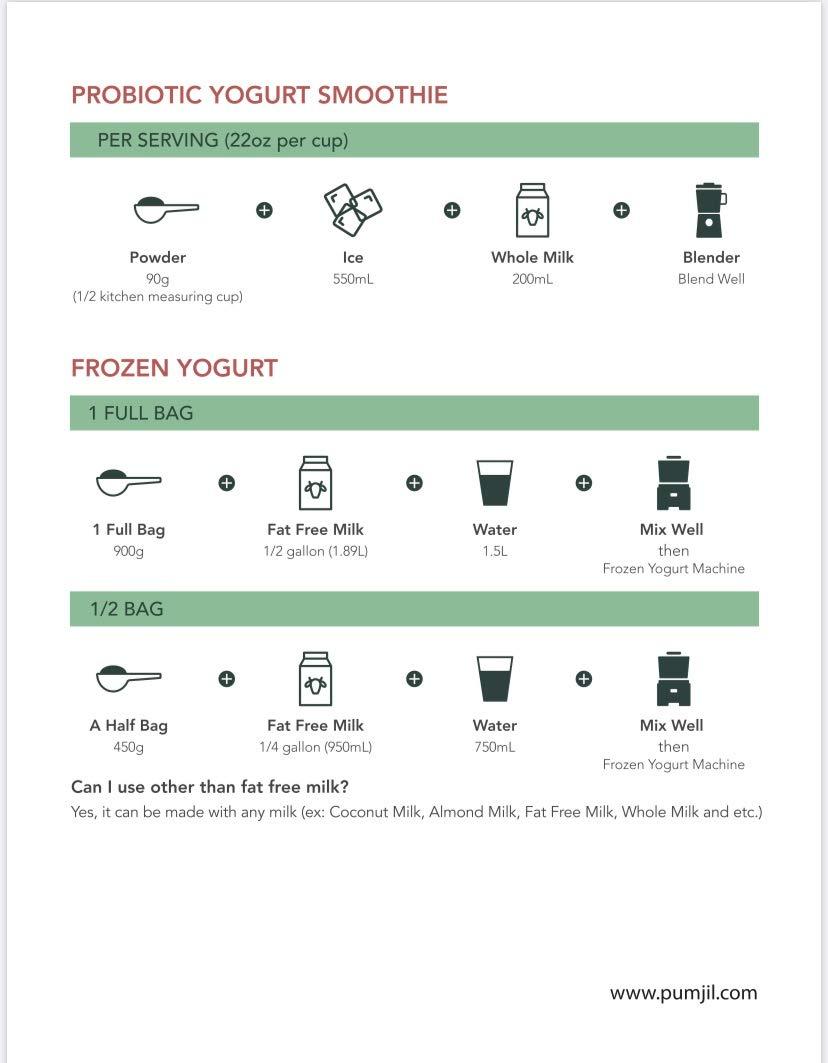 Pumjil Ice Cream Mix, Probiotic Soft Serve Ice Cream Mix, Ideal for Frozen  Yogurt and Smoothies