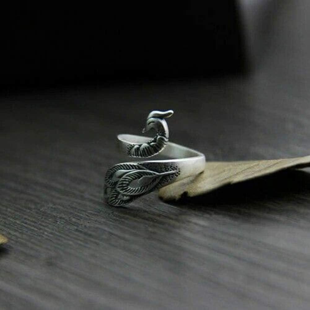 Adjustable Knitting Crochet Ring Silver-plated Fish Shape Braided