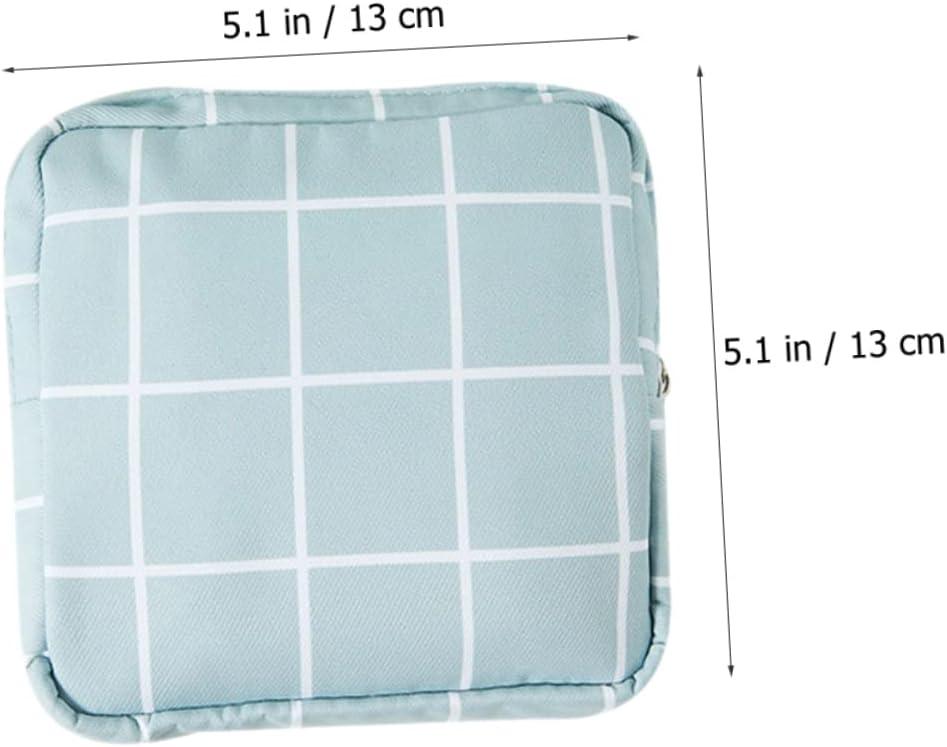 Lurrose 2pcs Napkin Storage Bag Travel Hygiene Bag Makeup Storage Organizer  Zip Wallet Change Cash Trave Menstrual Pad Bag Small Period Bag Polyester  Cotton Outdoor Tampon Bags Assorted Color 02 13X13X2CM