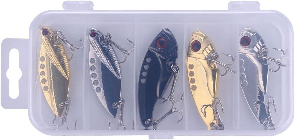 LURESMEOW Fishing Spoons Lures Blade Baits for Bass Spinner Spoon Blade  Swimbait Fishing Lures for Freshwater Saltwater Metal VIB Hard Blade Bait  Fishing Spoon Lures for Bass Walleye Trout