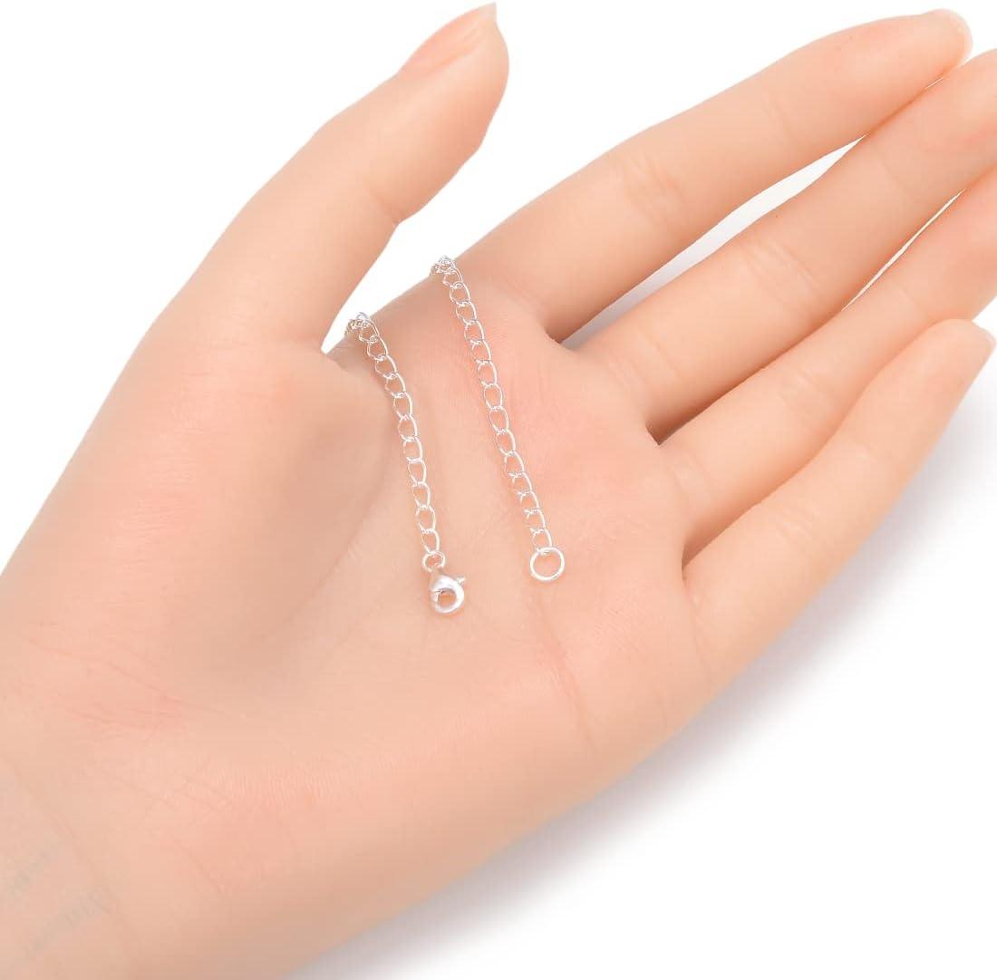 Solid 925 Sterling Silver Necklace Extenders, Durable Strong Removable Necklace  Bracelet Anklet Extension for Jewelry Making