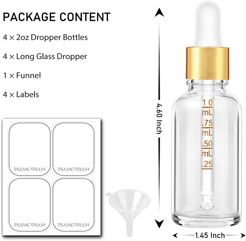 Glass Dropper Bottle, Essential Oil Dropper Bottle Clear Glass