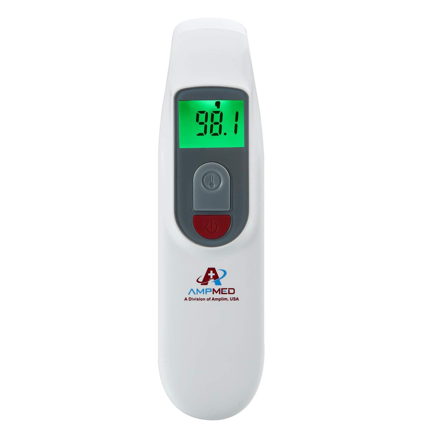 Amplim Paquete de 4 termómetros infrarrojos digitales para la frente de  grado médico y hospitalario sin contacto para bebés, niños y adultos