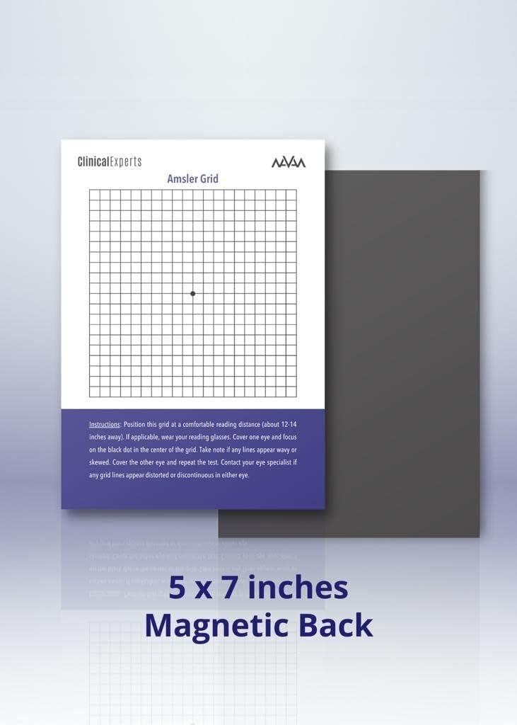 Amsler Eye Grid for Daily Screening of Eye Disease Including Macular  Degeneration and Glaucoma - Magnetic and Refrigerator Friendly - for Men  and