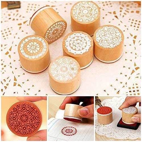 12Pcs Household Rubber Stamps Decorative Wooden Stamps Handcraft Scrapbook  Stamps 