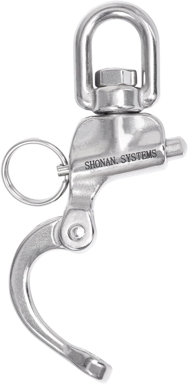 2 Pieces Swivel Eye Snap Hook, Swivel Eye, Stainless Steel Shackle