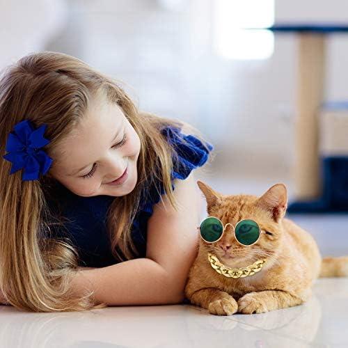 6 Pieces Pet Dog Cat Costume, Pet Sunglasses and Summer Pet Straw