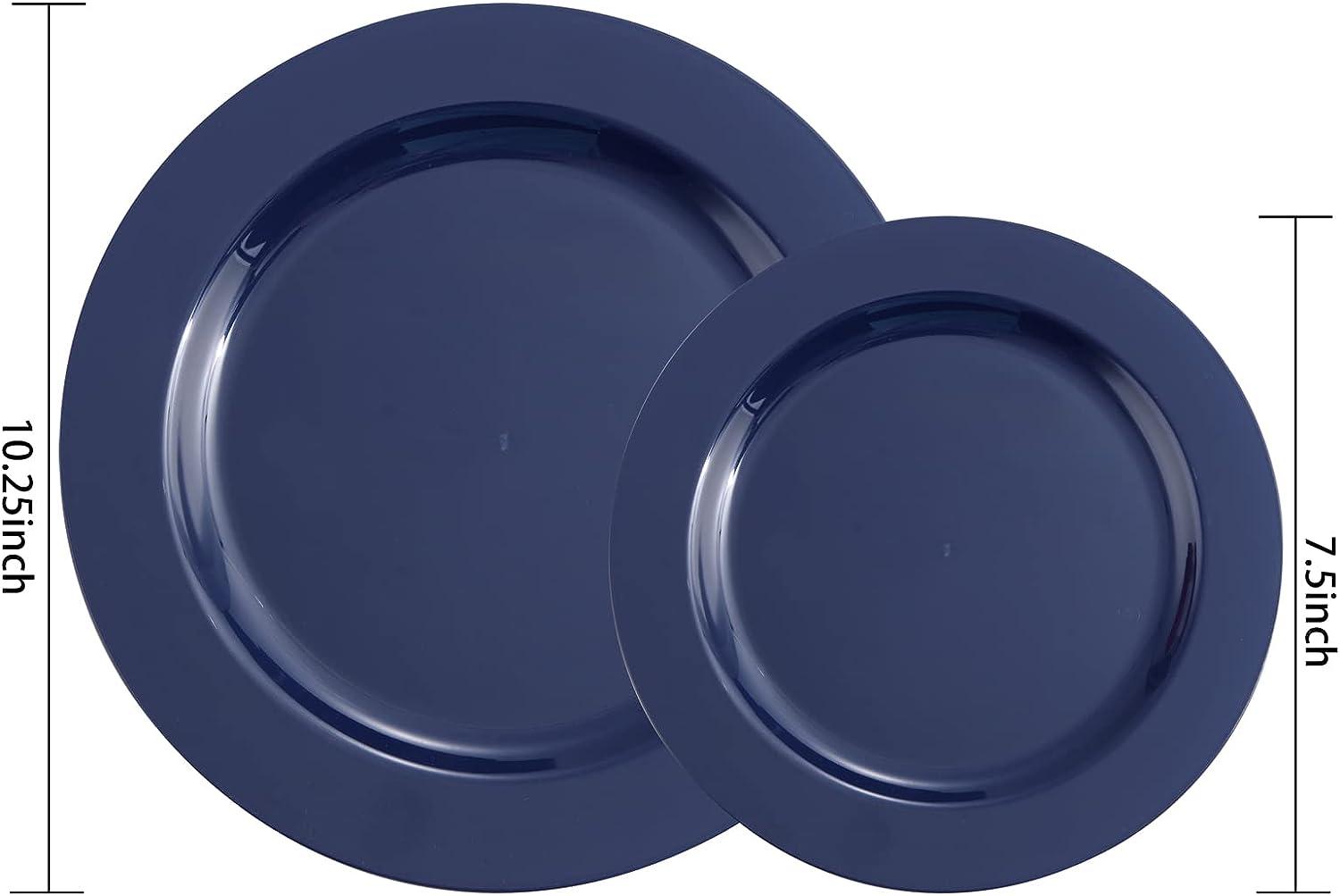 FLOWERCAT 60PCS Plates - Heavy Duty Plastic Plates Disposable for
