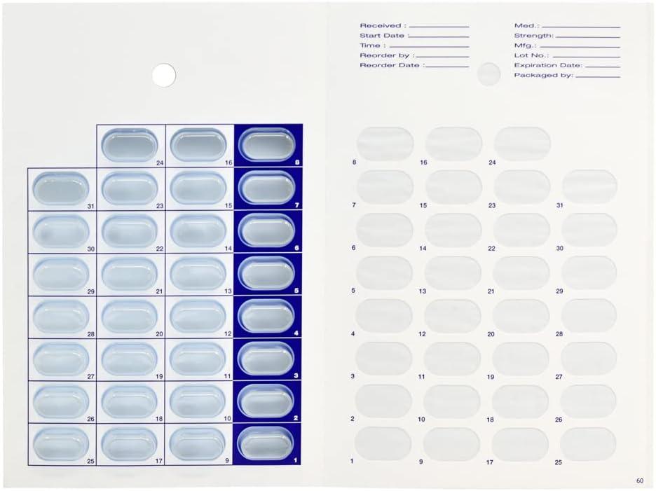 Monthly Pill Organizer Cold Seal Medication Blister Cards – DIY Pharmacy  Pill Packaging for Medication, Disposable, Easy to Use, Just Fill and Seal (31  Day-6 Packs) 6 Count (Pack of 1)