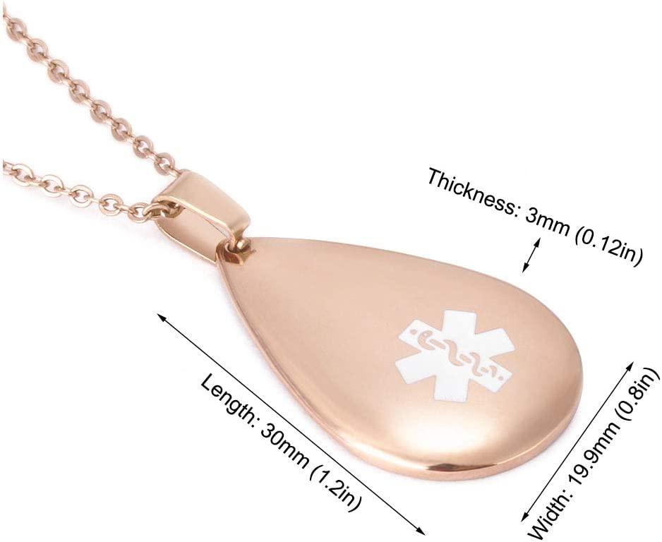 Hexagon-Shaped 14K Gold Medical ID Alert Necklace