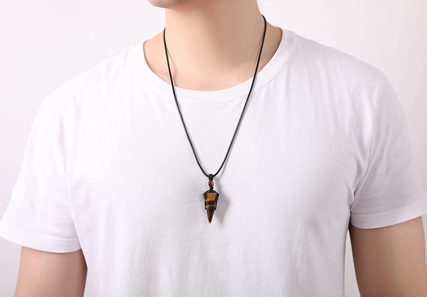 Natural Crystal Hexagon Column Healing Crystal Necklace Fashionable Leather  Chain Jewelry For Men And Women, Perfect Small Gift From Sevenstonejewelry,  $0.97 | DHgate.Com