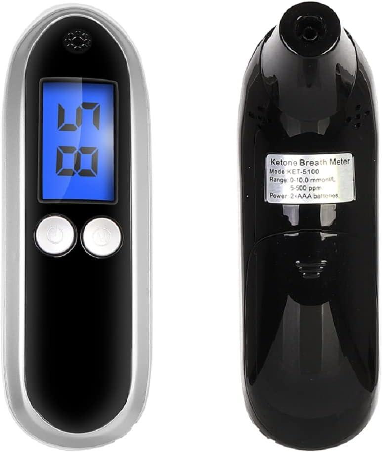 Ketone Breath Tester, Ketosis Meter, Keto Breathalyzer with 10pc Reusable  Mouthpieces (Black) Black-a