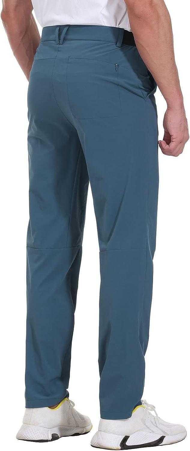 Men's-Golf-Pants-Classic-Fit Stretch Quick Dry Lightweight Dress Work  Casual Outdoor Comfy Trousers with Pockets(Steel Blue,40)