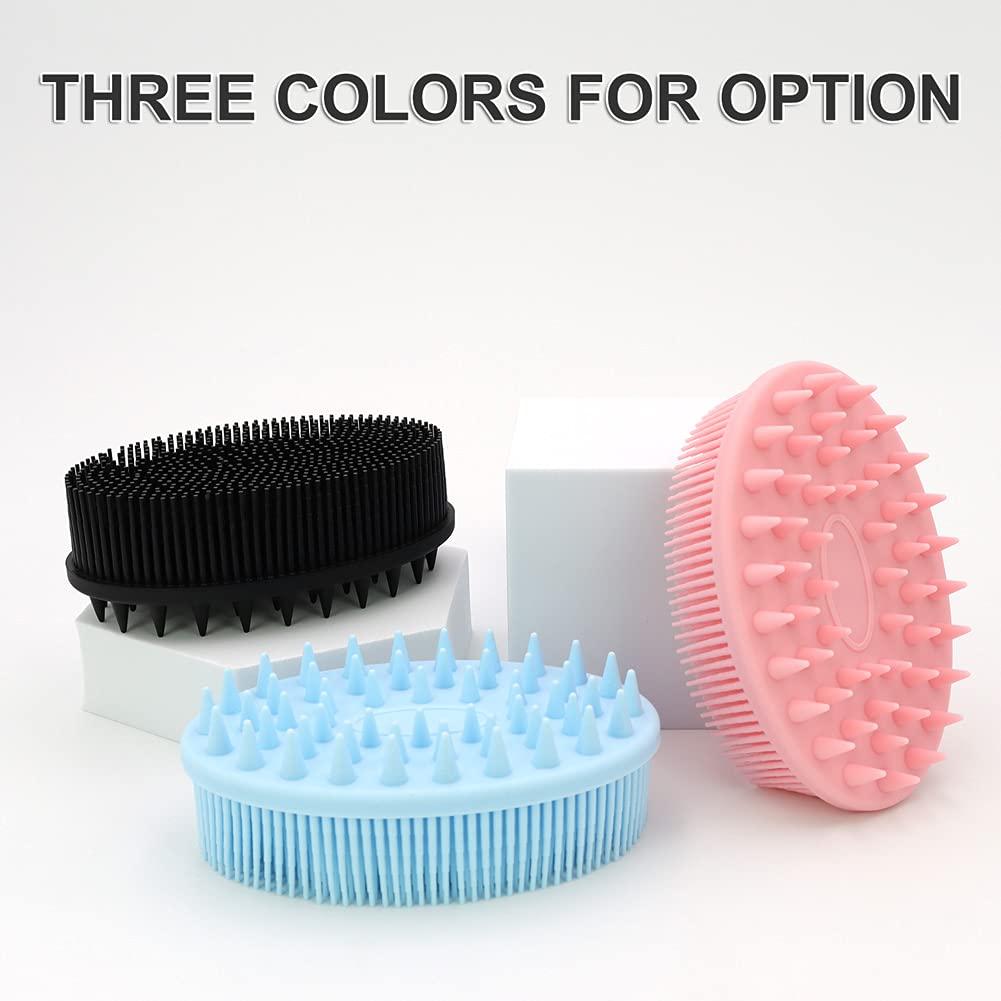 Upgrade 2 in 1 Bath and Shampoo Brush Silicone Body Scrubber for Use in  Shower Exfoliating Body Brush Premium Silicone Loofah Head Scrubber Scalp  MassagerBrush Easy to Clean (1PC Pink)