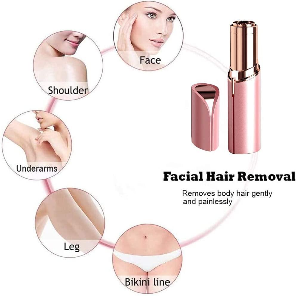  Facial Hair Removal for Women Painless Hair Remover,  Waterproof Shaver Razor Hair Remover with LED Light for Face Bikini Peach  Fuzz Upper Mustache Lip Chin (Rose Gold) : Beauty 