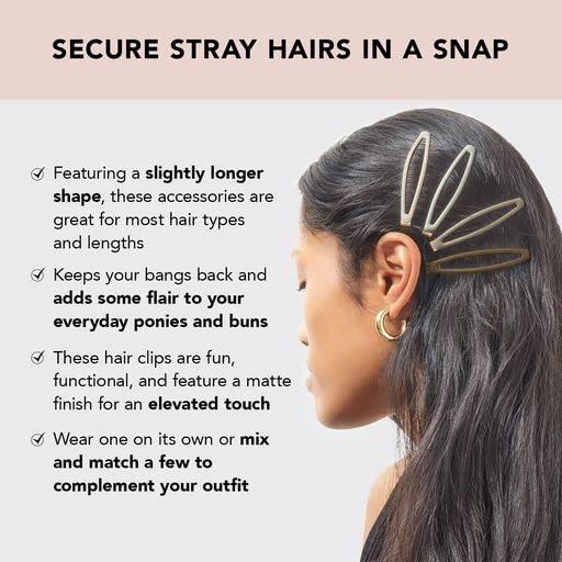 Kitsch XL Snap Clips for Hair - Snap Hair Barettes for Thin Hair | Hair  Snap Clips for Thick Hair | Snap Hair Clips for Women | Hair Pins for Girls  