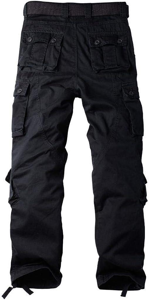 Men Loose Cargo Pants Cotton Army Casual Trousers Outdoor Combat Boot Cut  Pants 