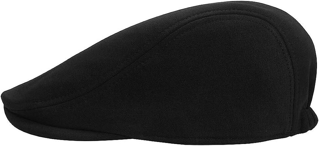 WETOO Men's Flat Cap Gatsby Newsboy Lvy Irish Hats Driving Cabbie Hunting Cap A1-cotton-black