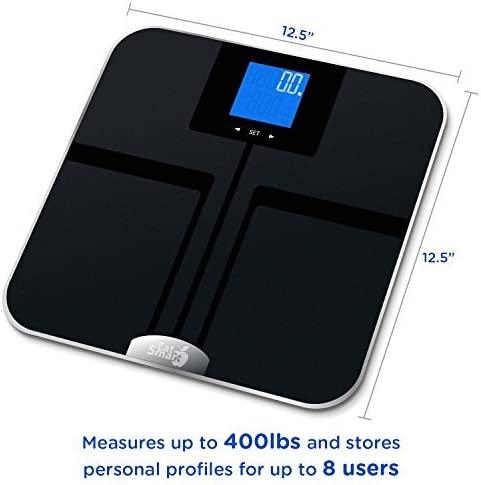 Eat Smart Digital Body Fat Scale with Auto Recognition Technology, Black