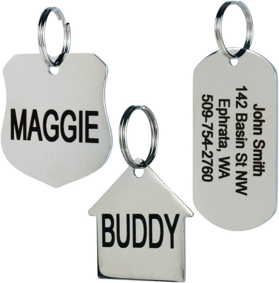  GoTags Stainless Steel Pet ID Tags, Personalized Dog