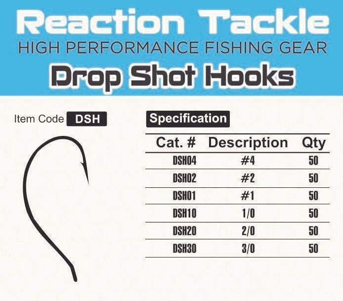 Reaction Tackle Dropshot Hooks (50-Pack) #1 Black