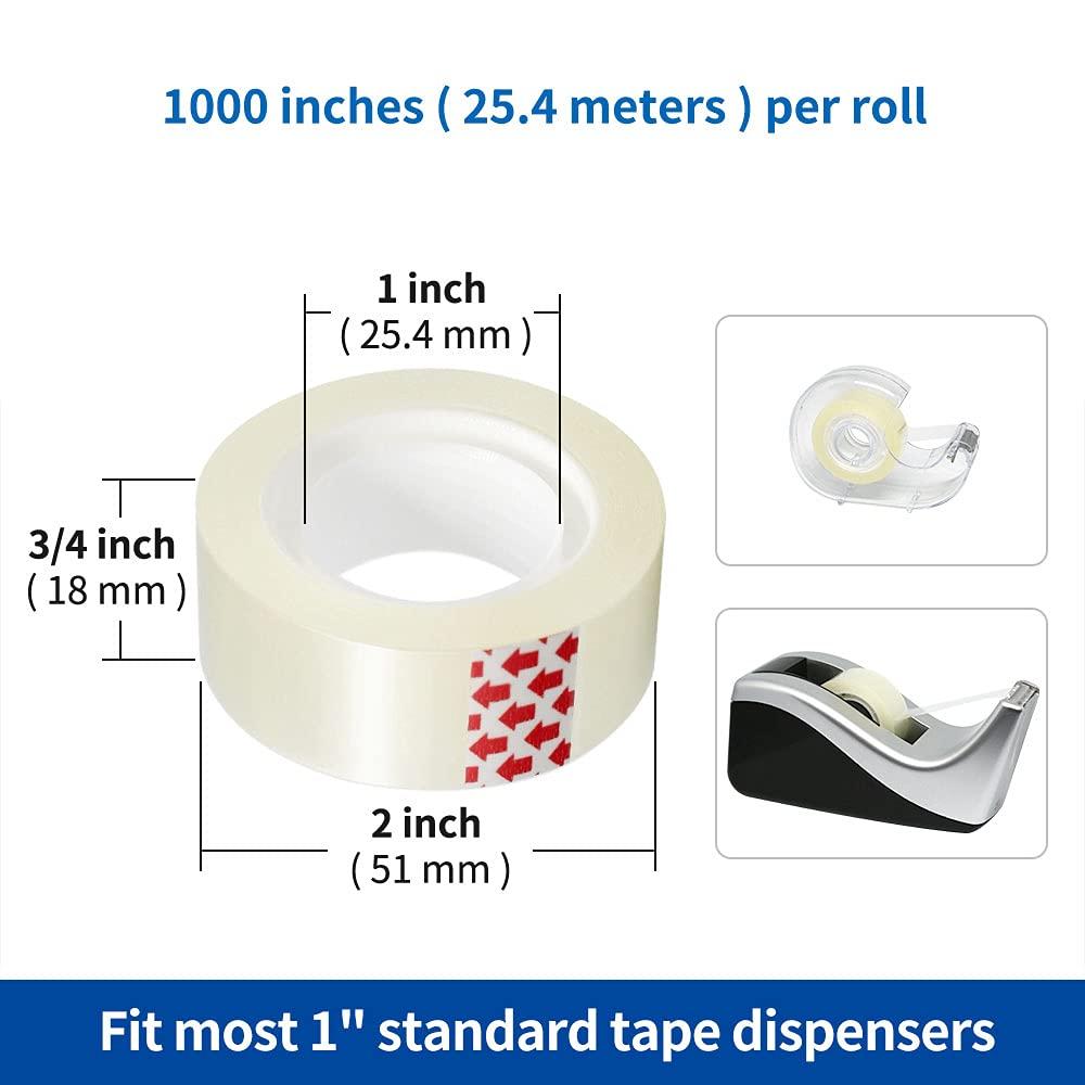 Mr. Pen- Tape, 6 Rolls, 600 x3/4, Tape Refill, Office Tapes, Tape Rolls,  Tapes, Refill Tape Dispenser, Tape Bulk, Office Supplies, Desk Tape, School